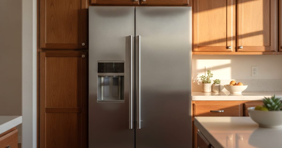 A built-in Sub-Zero refrigerator integrated into a Southern California kitchen